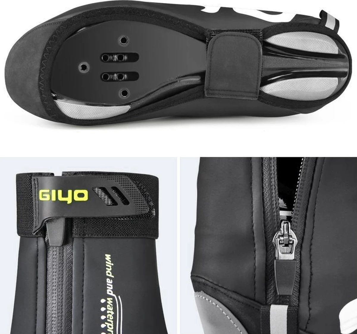 Giyo Overschoenen - Maat 41-43 (L) - 1 Paar - Mountainbike - Wielrennen - Zwart - Wind En Waterdicht - Waterproof - Regen - Vorst 4 Giyo Overschoenen - Maat 41-43 (L) - 1 Paar - Mountainbike - Wielrennen - Zwart - Wind En Waterdicht - Waterproof - Regen - Vorst - Afbeelding 4