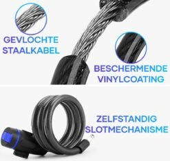ICruise® - Fietsslot - Kabelslot - Cijferslot - Slot - Voor Fietsen En Elektrische Steps -BASIL Verkoop 1200x1130