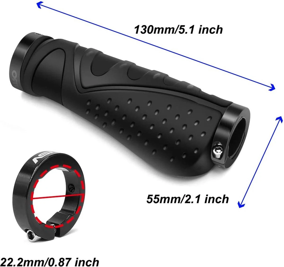 Merkloos Fietsgrepen - Antislip - Ergonomische MTB-Grepen - Twee Kanten - Lock-on-ontwerp - Voor 22,2 Mm Fietsen / Mountainbikes / Racefietshandvatten 7 Merkloos Fietsgrepen - Antislip - Ergonomische MTB-Grepen - Twee Kanten - Lock-on-ontwerp - Voor 22,2 Mm Fietsen / Mountainbikes / Racefietshandvatten - Afbeelding 7