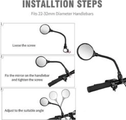 Merkloos 1 Stuk Fiets Achteruitkijkspiegel Groothoek Bolle Spiegel Mountainbike Veiligheid Spiegel Handvat Zachte Pijp 8cm -BASIL Verkoop 1200x1136 4