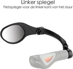 Merkloos Fietsspiegel Ebike Universeel - Zwart - Linker Spiegel - Verstelbaar - Universele Fietsspiegel - Fietsspiegel Op Stuur - Links - Fietsspiegel Achteruitkijk Spiegel - Fietsspiegels Electrische Fiets -BASIL Verkoop 1200x1143 8