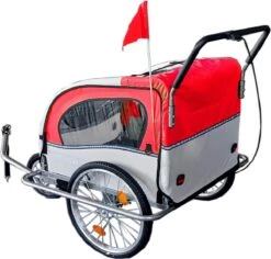 Fietskar Kind - Fietsaanhanger - Met Schokbreker - Rood 16 Fietskar Kind - Fietsaanhanger - Met Schokbreker - Rood -BASIL Verkoop 1200x1148 2