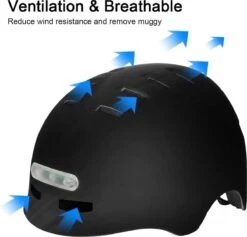 Fiets Helm - Scooter Helm - Snorscooter Helm - Snorfiets Helm - Elektrische Fiets Helm - Inclusief LED Verlichting - Maat L (hoofdomtrek 58-61cm) -BASIL Verkoop 1200x1149 3