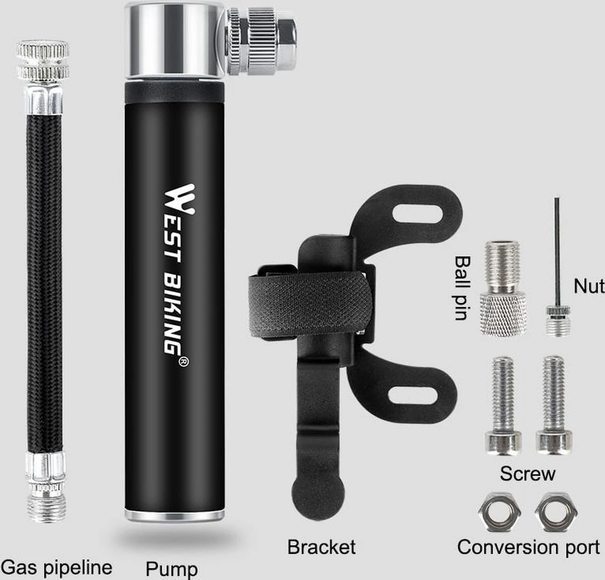 Merkloos Mini Fietspomp - Dunlop Presta Frans Hollands Auto Ventipel - Hoge Druk Handpomp 8 Merkloos Mini Fietspomp - Dunlop Presta Frans Hollands Auto Ventipel - Hoge Druk Handpomp - Afbeelding 8
