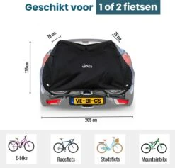Vebics® Fietshoes Voor 2 Fietsen Fietsendrager - Waterdicht - Elektrische Fiets - Fietsbeschermhoes -BASIL Verkoop 1200x1153 3