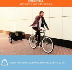 Mountee Rijwielaanhanger Trekker 130l 60kg Stalen Buis -BASIL Verkoop 1200x1159