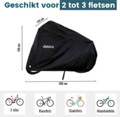 Fietshoes Voor 2 Fietsen - Waterdicht - Fietsbeschermhoes - Elektrische Fiets - Stalling - Fietsbeschermhoes Voor 2 Fietsen - Zwart -BASIL Verkoop 1200x1161 3