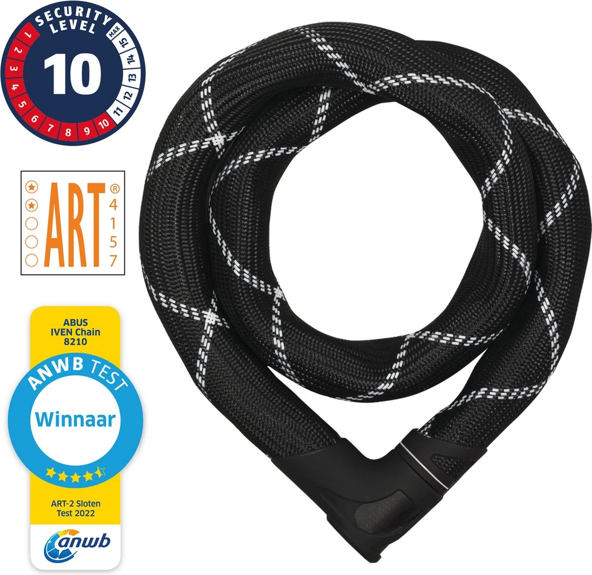 ABUS Iven 8210 Kettingslot - ART2 - 140 Cm - Winnaar ANWB Slotentest 2022 2 ABUS Iven 8210 Kettingslot - ART2 - 140 Cm - Winnaar ANWB Slotentest 2022 - Afbeelding 2
