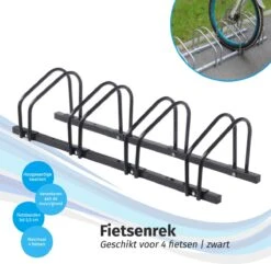 IVOL Fietsenrek 4 Fietsen 100 Cm PRO - Fietsenstandaard - Fiets Standaard - Zwart -BASIL Verkoop 1200x1171 10