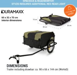 Mountee Rijwielaanhanger Trekker 130l 60kg Stalen Buis -BASIL Verkoop 1200x1171