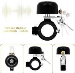 Fit Evolve® Premium Fietsbel - Messing - Fietsbel Racefiets - MTB - Zwart -BASIL Verkoop 1200x1172 4