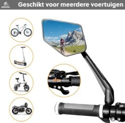 BikePro Verstelbare Fietsspiegel Set Incl. Reflectoren - Links & Rechts - Achteruitkijkspiegel Fiets - Geschikt Voor E Bike, Fiets, Motor, Step -BASIL Verkoop 1200x1175 4