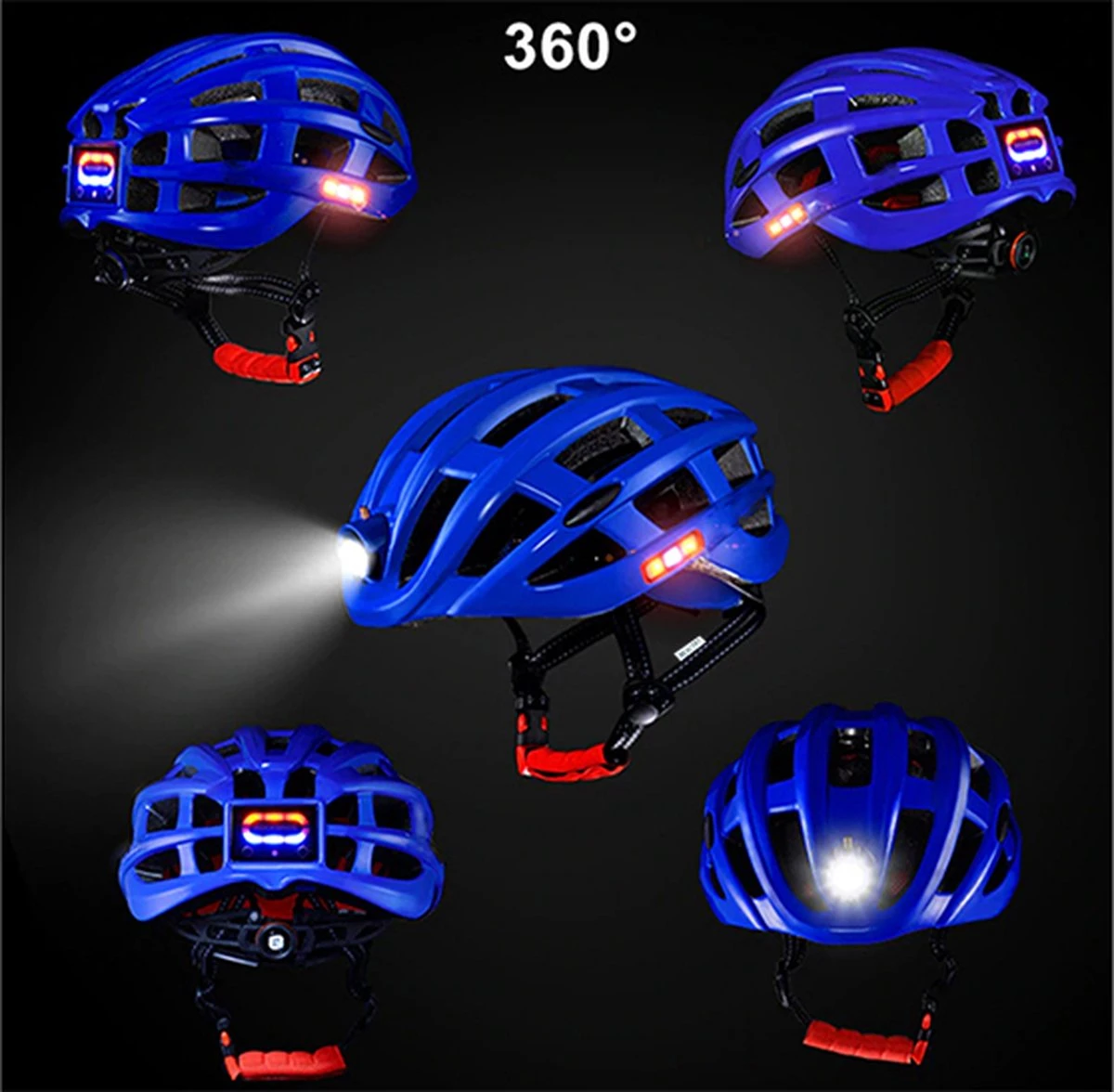 MTB Helm Met Verlichting | E-bike | Racefiets | Pro Fietshelm Met Verlichting | Licht Van Gewicht | Ingebouwde Led Lamp Als Voorlicht + Zijlicht En Achterlicht > Sport Lights, Kleur Helm Zwart 6 MTB Helm Met Verlichting | E-bike | Racefiets | Pro Fietshelm Met Verlichting | Licht Van Gewicht | Ingebouwde Led Lamp Als Voorlicht + Zijlicht En Achterlicht > Sport Lights, Kleur Helm Zwart - Afbeelding 6