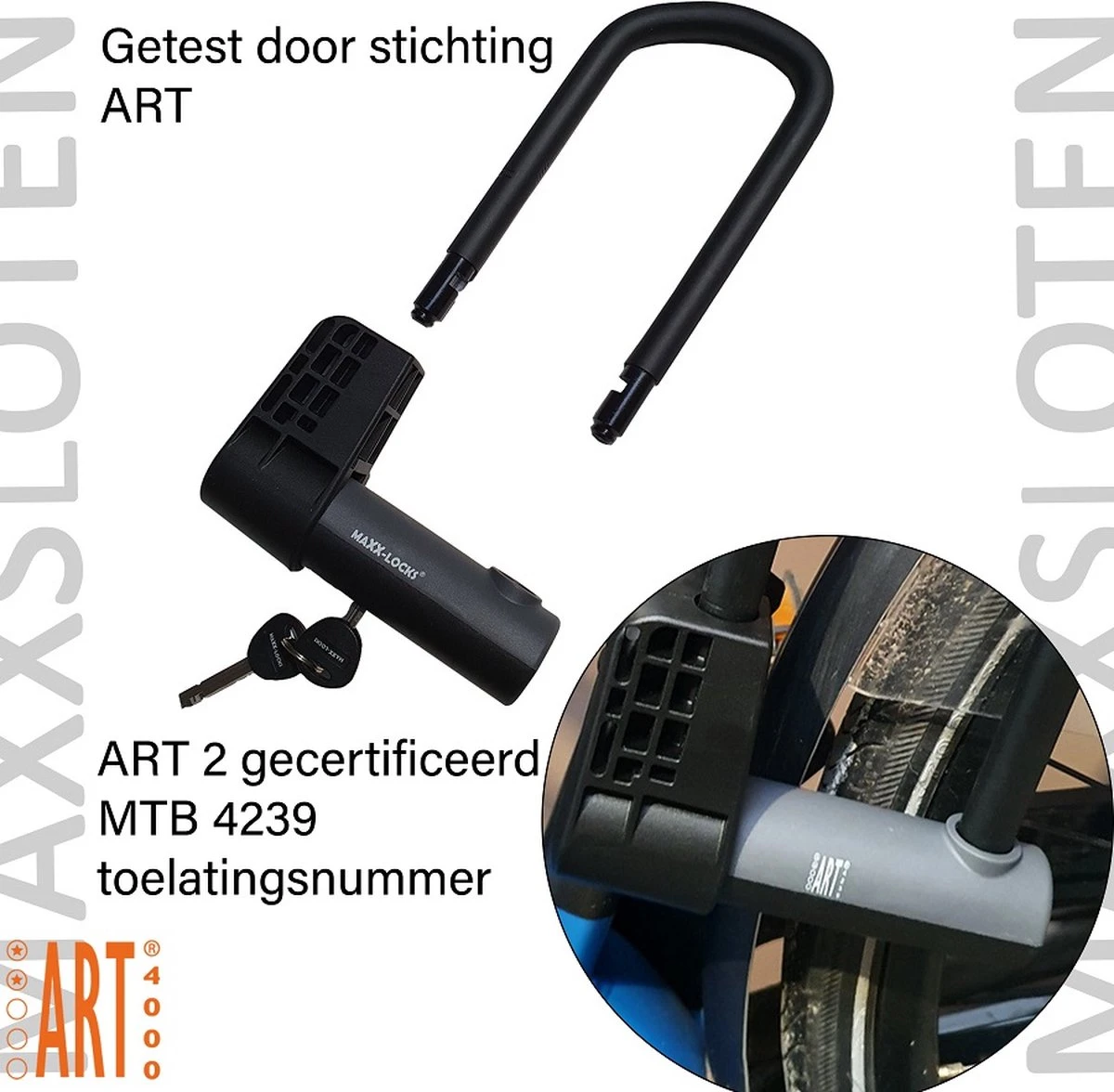 Maxx-Locks Huntly Beugelslot - Fietsslot ART 2 - 20cm - Zwart 8 Maxx-Locks Huntly Beugelslot - Fietsslot ART 2 - 20cm - Zwart - Afbeelding 8