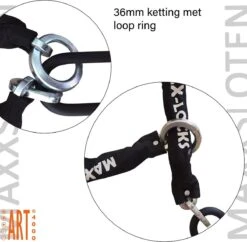 Maxx-Locks Naseby Scooterslot / Brommerslot ART 3 Kettingslot + Loop - 100cm -BASIL Verkoop 1200x1178