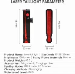 Merkloos Fietsverlichting USB Oplaadbaar Fiets Achterlicht LED Laser -BASIL Verkoop 1200x1179 15