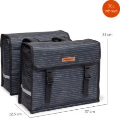 New Looxs Fiori Double Nomi Dubbele Fietstas - 30 Liter - Zwart -BASIL Verkoop 1200x1179