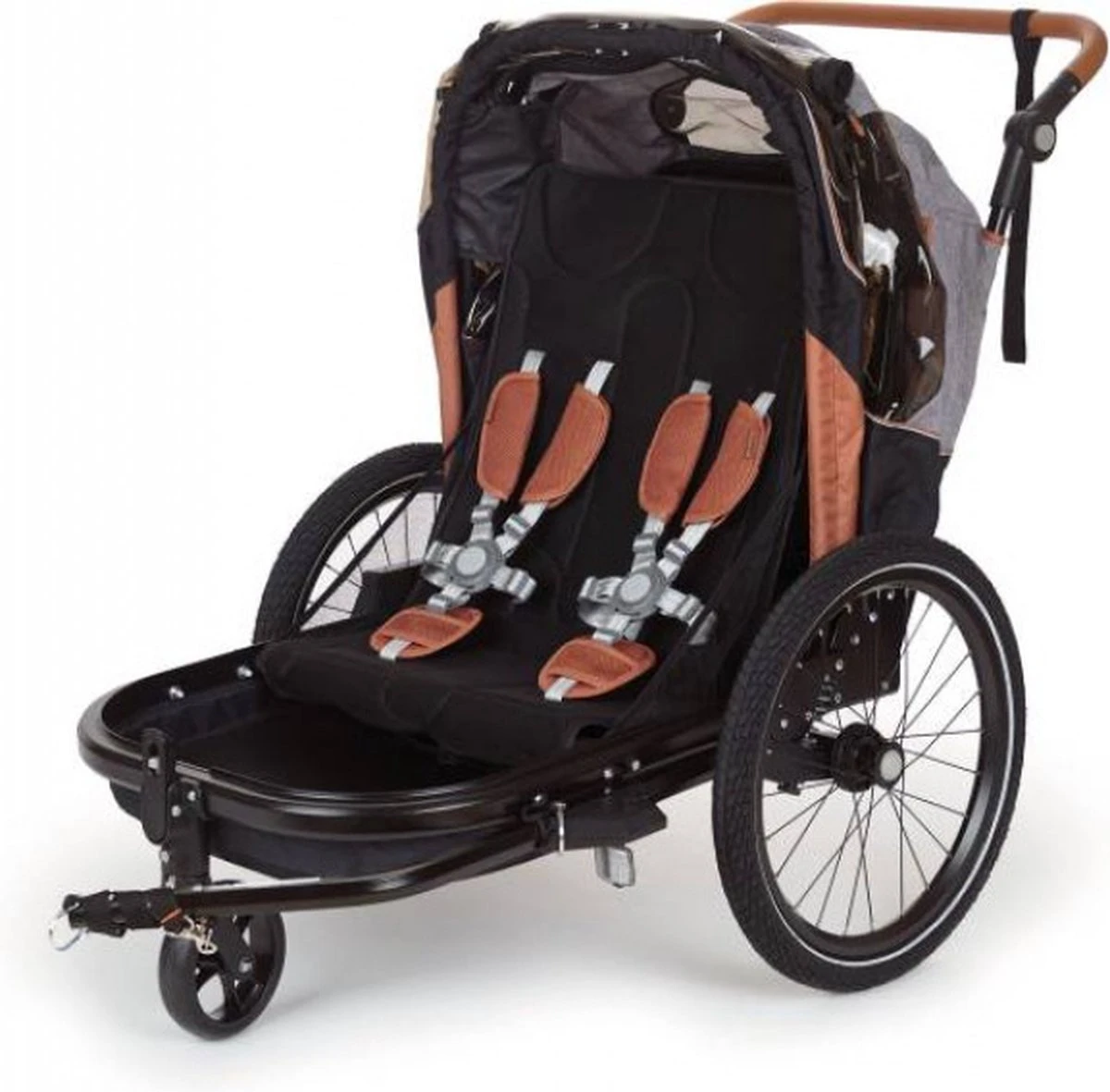 Bobike 2-in-1 Fietskar En Wandelwagen - Zwart/bruin 7 Bobike 2-in-1 Fietskar En Wandelwagen - Zwart/bruin - Afbeelding 7