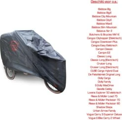 Bakfietshoes Voor Grotere / Elektrische Bakfiets (met Huif) - Red Label O.a. Bestemd Als: Babboe Hoes : Cruiser Hoes : Dolly Hoes : Vogue Hoes : Urban Arrow Family Hoes -BASIL Verkoop 1200x1182 3