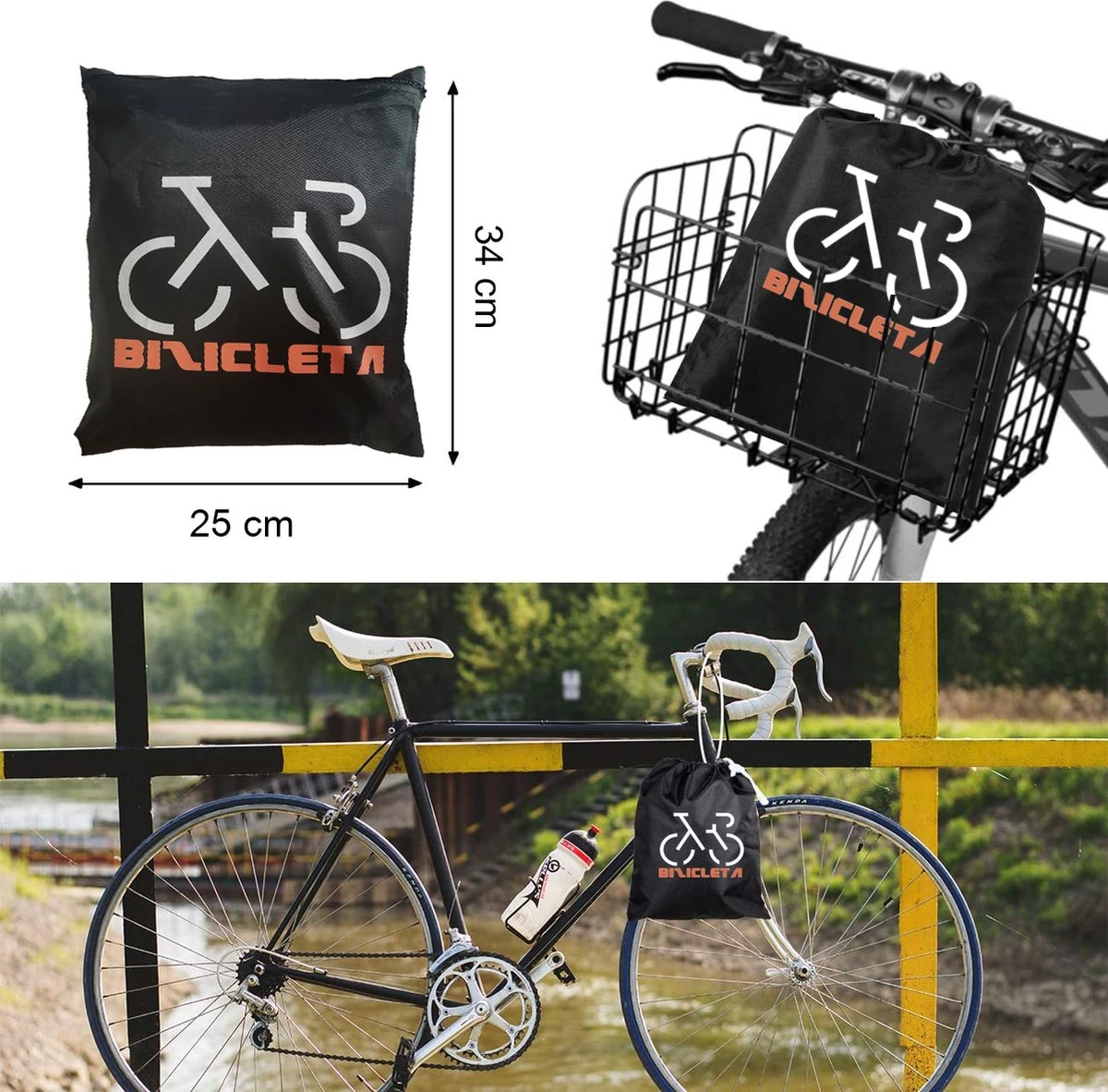 Beschermhoes + Zadelhoes + Opbergtas - 2 Fietsen - 210D - Alle Weersinvloeden - 75 X 110 X 200 Cm (B*H*L) 6 Beschermhoes + Zadelhoes + Opbergtas - 2 Fietsen - 210D - Alle Weersinvloeden - 75 X 110 X 200 Cm (B*H*L) - Afbeelding 6