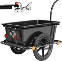 Monzana Fietskar Aanhanger - Met 90L Kunststof Kuip Koppeling – Zwart -BASIL Verkoop 1200x1183 8