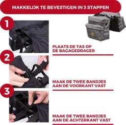 Dubbele Fietstas - Compact 26L Draagbaar- Waterafstotend - Ritssluiting -BASIL Verkoop 1200x1185