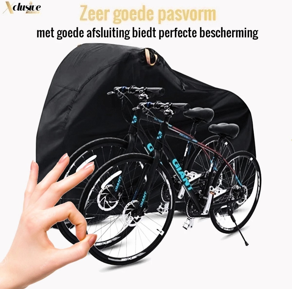 Xclusive-lifestyle® Fietshoes XXL - Universeel - 1 Of 2 Fietsen - Ultra Oxford 420D Zeer Sterk En Extra Dik - Bakfietshoes - Fietscover - Waterdichte PU Coating - Met Opbergtas En Zadelhoes 8 Xclusive-lifestyle® Fietshoes XXL - Universeel - 1 Of 2 Fietsen - Ultra Oxford 420D Zeer Sterk En Extra Dik - Bakfietshoes - Fietscover - Waterdichte PU Coating - Met Opbergtas En Zadelhoes - Afbeelding 8