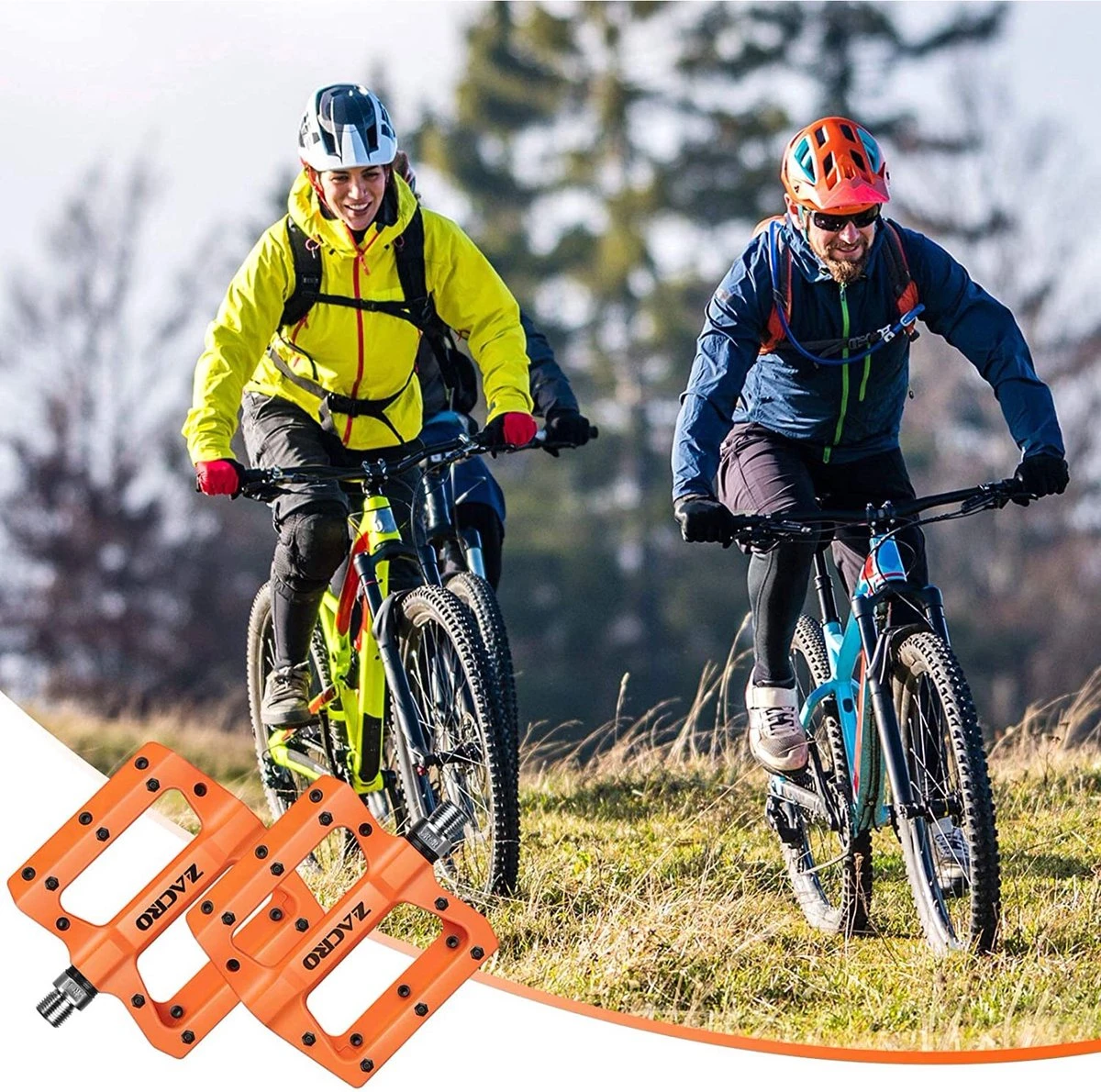 Zacro Fietspedalen - Nylon Antislip Mountainbike Pedalen - Platformpedalen - 9/16 - 2 Lagers - Antislip Waterdicht Anti Stof - Oranje 5 Zacro Fietspedalen - Nylon Antislip Mountainbike Pedalen - Platformpedalen - 9/16 - 2 Lagers - Antislip Waterdicht Anti Stof - Oranje - Afbeelding 5