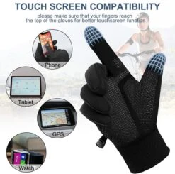 Plugstore - Fietshandschoenen Outdoor Thermisch Waterdicht Antislip Grip Lichtgewicht Touchscreen Winddicht Winter Warme Liner Handschoen Voor Mannen & Vrouwen Voor Rijden Lopen Hardlopen Skiën Werk Jacht Klimmen (zwart) -BASIL Verkoop 1200x1192 18