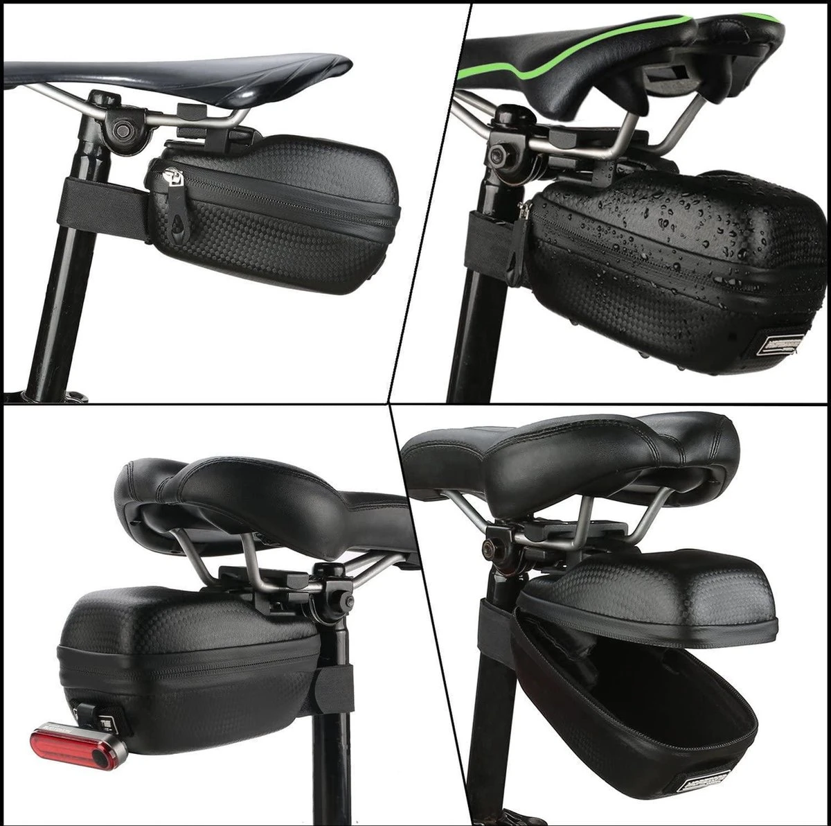 MOREZONE Fietszadeltas | Riem-Zadeltassen | MTB Fiets Fietsstoeltje Pack Regendicht | Waterdicht (Zwart) 6 MOREZONE Fietszadeltas | Riem-Zadeltassen | MTB Fiets Fietsstoeltje Pack Regendicht | Waterdicht (Zwart) - Afbeelding 6