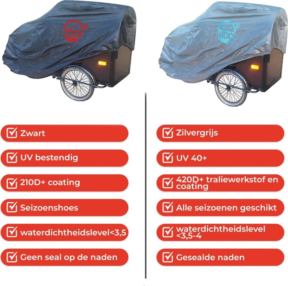 CUHOC Topkwaliteit Diamond Bakfietshoes Voor Bakfiets (met Huif) 4 CUHOC Topkwaliteit Diamond Bakfietshoes Voor Bakfiets (met Huif) - Afbeelding 4