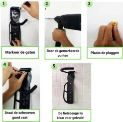 Merkloos Fiets Ophangsysteem -fietshaak- Muurbeugel Fiets- Ophangbeugel Fiets-Fietsbeugel Muur- Geschikt Voor Mountainbikes En Racefietsen- Max 30 Kg- Incl. Montagemateriaal Met Potlood- Geschikt Voor Stevige/gladde Muur -BASIL Verkoop 1200x1192 8