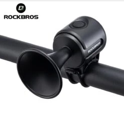 Rockbros Elektrische Fietshoorn - Fietsbellen - Fietstoeter - Zwart - Waterbestendig