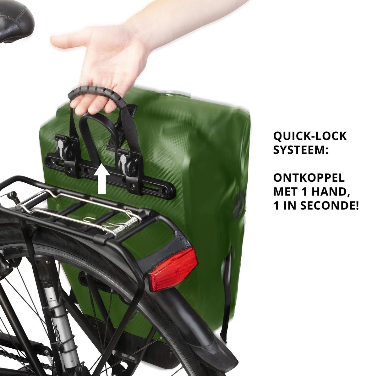 Dutch Mountains Enkele Fietstas | Sterke En 100% Waterdichte Fietstas En Schoudertas In 1 | 24 Liter | Groen 12 Dutch Mountains Enkele Fietstas | Sterke En 100% Waterdichte Fietstas En Schoudertas In 1 | 24 Liter | Groen - Afbeelding 12