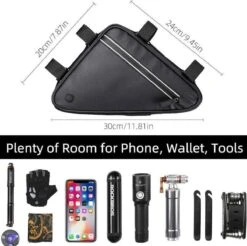 Merkloos Decopatent® PRO Fiets Frametas - Driehoek - Fietstas Voor Onder Fietsframe Tas - Waterdicht - Racefiets - Koersfiets - MTB - Ebike -BASIL Verkoop 1200x1197 2