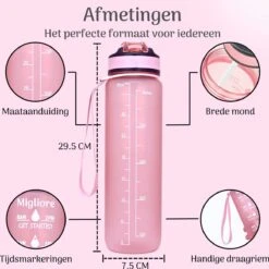 Migliore - Bidon 1 Liter - Met Rietje - BPA Vrij - Sport - Ook In 600 Ml En 2 Liter -BASIL Verkoop 1200x1198 45
