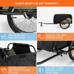 Mountee Rijwielaanhanger Trekker 130l 60kg Stalen Buis -BASIL Verkoop 1200x1199 1