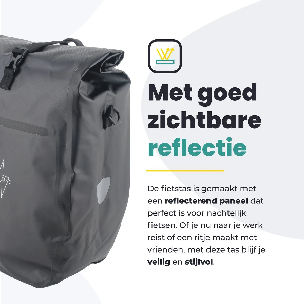 Voltano Luxe Fietstas Greek 28L - Enkele Pakaftas - Zwart Met Motief - 100% Waterdicht - Gratis Schouderband 13 Voltano Luxe Fietstas Greek 28L - Enkele Pakaftas - Zwart Met Motief - 100% Waterdicht - Gratis Schouderband - Afbeelding 13