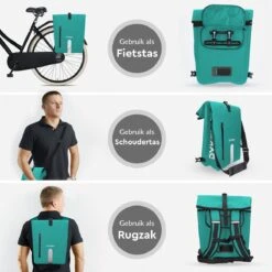 Dyken Fietstas Enkele - Waterdicht - Fietsrugzak - Schoudertas - 25L - Turquoise -BASIL Verkoop 1200x1200 101