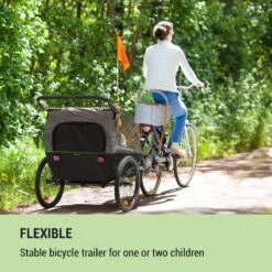 Klarfit Kiddy King Fietskar Voor Kinderen - Fietsaanhanger Voor 1 Tot 2 Kinderen Vanaf 12 Maanden - Joggerbuggy - Met Gaas En Regehoes - Inclusief Opbergruimte -BASIL Verkoop 1200x1200 1020