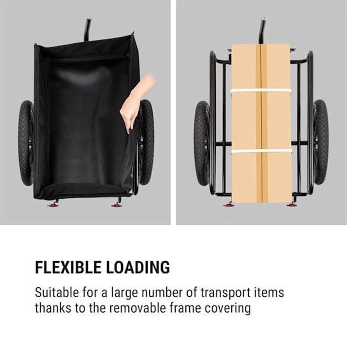 Klarfit Cargo Bull Aanhangwagen - Bagagefietskar - Fietsaanhanger - 50 Liter Laadruimte - 16" Luchtbanden - Voor Max. 40 Kg Lading 5 Klarfit Cargo Bull Aanhangwagen - Bagagefietskar - Fietsaanhanger - 50 Liter Laadruimte - 16" Luchtbanden - Voor Max. 40 Kg Lading - Afbeelding 5