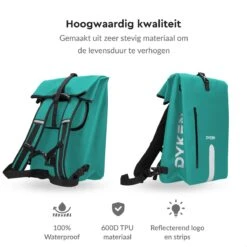 Dyken Fietstas Enkele - Waterdicht - Fietsrugzak - Schoudertas - 25L - Turquoise -BASIL Verkoop 1200x1200 103