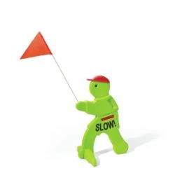 Victor Veilig Met Rode Waarschuwingsvlag - Verkeersmaatje / Verkeerspop In Fluoriserend Groen - Pas Op Spelende Kinderen Waarschuwingsbord Kid Alert -BASIL Verkoop 1200x1200 1049