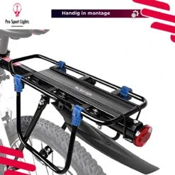 Mountainbike Bagagedrager En Spatbord - Fiets Rek Achter Met QR - Pro Sport Lights - MTB/ Racefiets Fietszadeldrager -BASIL Verkoop 1200x1200 1093