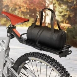 Merkloos Universele Fiets Bagagedrager - Voor Achterop Zadelpen Mountainbike/MTB/Racefiets - Achter Bagage Drager Rek - Met Quick Release Fietsframe Bevestiging - Bagagerek - Lichtgewicht Aluminium - Zwart -BASIL Verkoop 1200x1200 1124