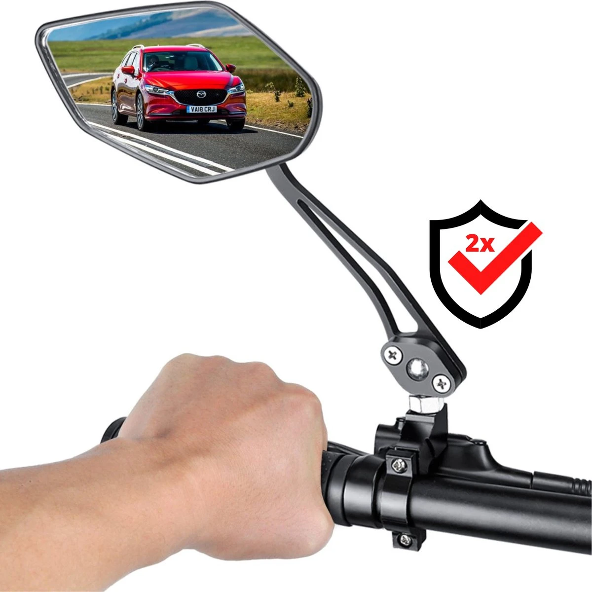 NueNext Fietsspiegel Ebike 2 Stuks – Achteruitkijk Spiegel Op Stuur – Multi-verstelbaar – 360 Rotatie - Speed-pedelec 1 NueNext Fietsspiegel Ebike 2 Stuks – Achteruitkijk Spiegel Op Stuur – Multi-verstelbaar – 360 Rotatie - Speed-pedelec