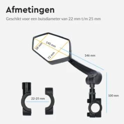 Dyken Fietsspiegel Links - Achteruitkijkspiegel Op Stuur - Fietsspiegel Ebike - Fiets Spiegel -BASIL Verkoop 1200x1200 1164