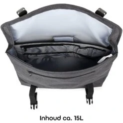 Fietstas Laptoptas 15 6 Inch - Schoudertas - Afneembare Enkele Fietstas - Laptop Fietstas Waterdicht - 17 Liter - Antraciet -BASIL Verkoop 1200x1200 134