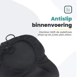 Voltano Luxe Gel Zadelhoes Fiets – Zwart – Met Uitsparing – Brede Fietszadels - 100% Waterdicht - Universele Zadeldek -BASIL Verkoop 1200x1200 1385