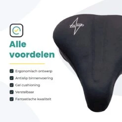 Voltano Luxe Gel Zadelhoes Fiets – Zwart – Met Uitsparing – Brede Fietszadels - 100% Waterdicht - Universele Zadeldek -BASIL Verkoop 1200x1200 1388
